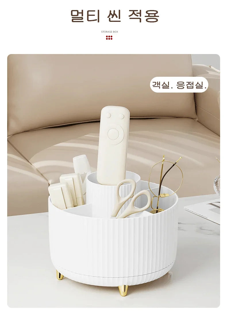 360 Degree Rotating Makeup Brush Organizer Storage Box Cosmetic Brush Holder Desktop Pen Pencil Container Organizer 1PCS - zyracollection.store