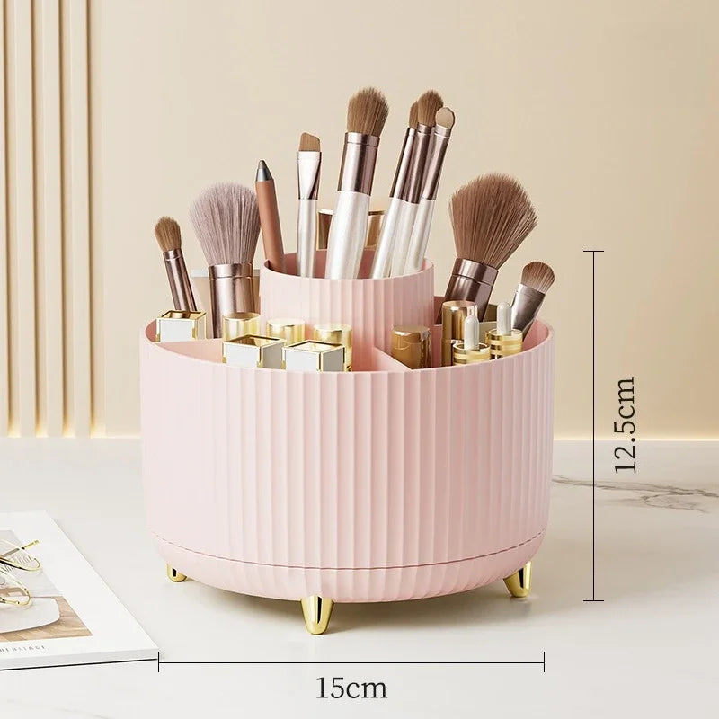 360 Degree Rotating Makeup Brush Organizer Storage Box Cosmetic Brush Holder Desktop Pen Pencil Container Organizer 1PCS - zyracollection.store