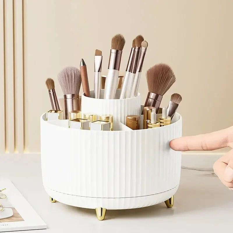 360 Degree Rotating Makeup Brush Organizer Storage Box Cosmetic Brush Holder Desktop Pen Pencil Container Organizer 1PCS - zyracollection.store