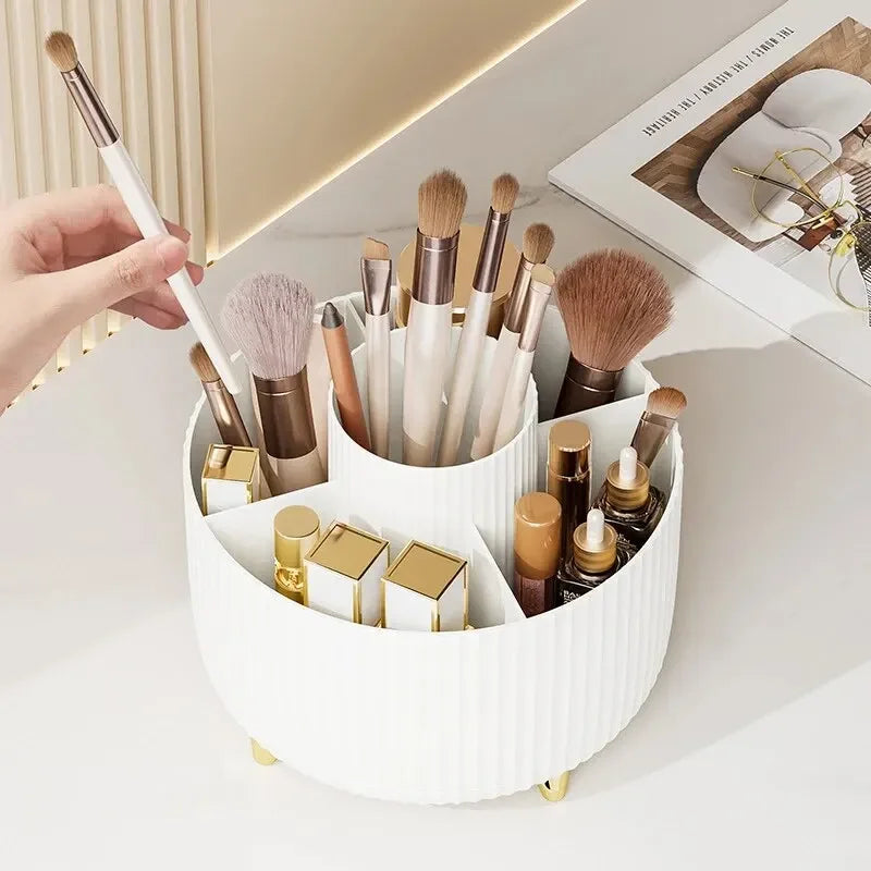 360 Degree Rotating Makeup Brush Organizer Storage Box Cosmetic Brush Holder Desktop Pen Pencil Container Organizer 1PCS - zyracollection.store