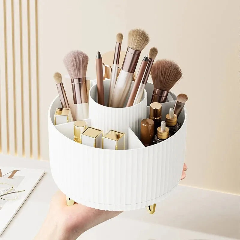 360 Degree Rotating Makeup Brush Organizer Storage Box Cosmetic Brush Holder Desktop Pen Pencil Container Organizer 1PCS - zyracollection.store