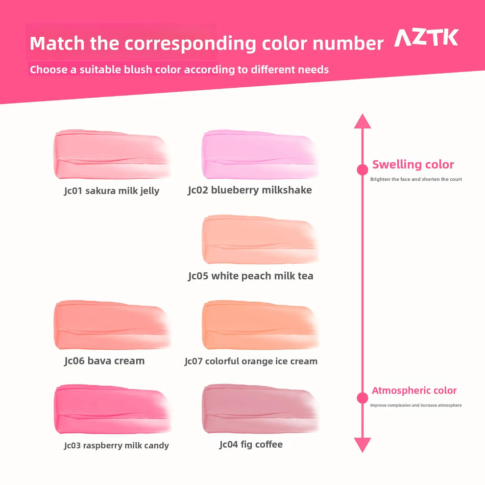 AZTK Liquid Blush Highlighter Contour Stick - Creamy Matte Natural Flush,Face Sculpting & Lifting Effect,Long Lasting Cheek Tint - zyracollection.store