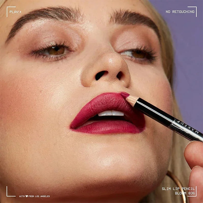 Slim Lip Pencil Long-Lasting Creamy Lip Liner Waterproof Plumping lip Stain Natural Nude Brown Lip Liner Professional Makeup - zyracollection.store