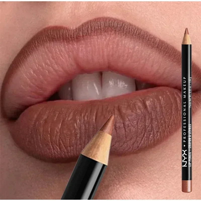 Slim Lip Pencil Long-Lasting Creamy Lip Liner Waterproof Plumping lip Stain Natural Nude Brown Lip Liner Professional Makeup - zyracollection.store