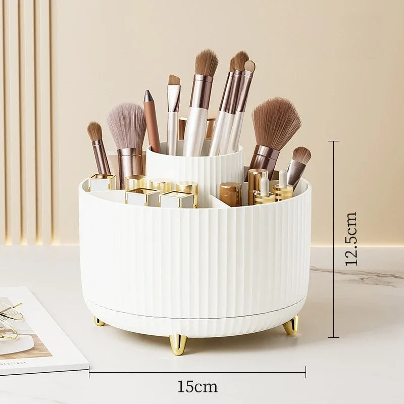 360 Degree Rotating Makeup Brush Organizer Storage Box Cosmetic Brush Holder Desktop Pen Pencil Container Organizer 1PCS - zyracollection.store