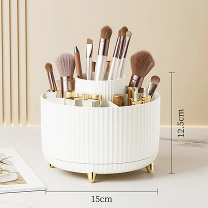 360 Degree Rotating Makeup Brush Organizer Storage Box Cosmetic Brush Holder Desktop Pen Pencil Container Organizer 1PCS - zyracollection.store