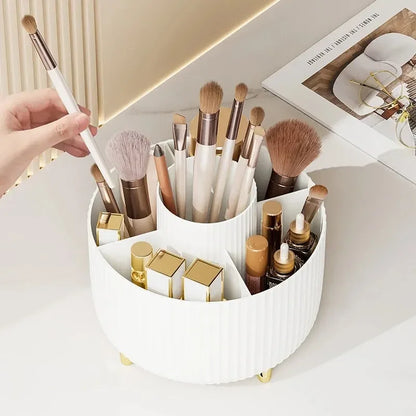 360 Degree Rotating Makeup Brush Organizer Storage Box Cosmetic Brush Holder Desktop Pen Pencil Container Organizer 1PCS - zyracollection.store