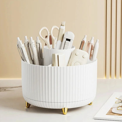 360 Degree Rotating Makeup Brush Organizer Storage Box Cosmetic Brush Holder Desktop Pen Pencil Container Organizer 1PCS - zyracollection.store