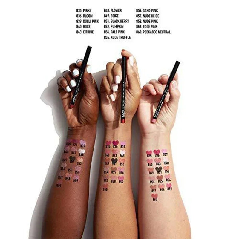 Slim Lip Pencil Long-Lasting Creamy Lip Liner Waterproof Plumping lip Stain Natural Nude Brown Lip Liner Professional Makeup - zyracollection.store