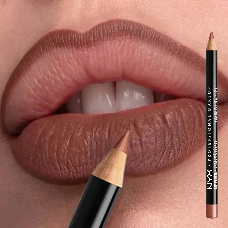 Slim Lip Pencil Long-Lasting Creamy Lip Liner Waterproof Plumping lip Stain Natural Nude Brown Lip Liner Professional Makeup - zyracollection.store