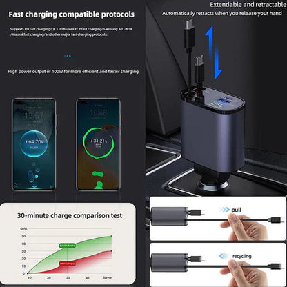4 in 1 Retractable Charger - zyracollection.store